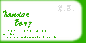 nandor borz business card